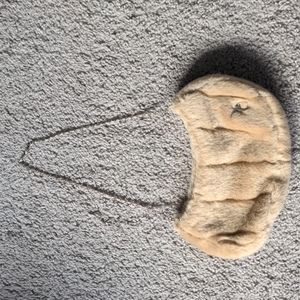 Xoxo shoulder bag, small handbag, faux fur